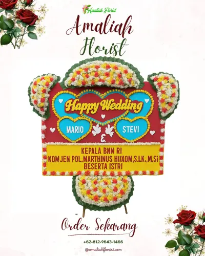 Karangan Papan Bunga Pernikahan di Singabraja